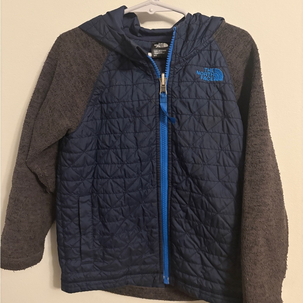 The North Face Kids Navy and Charcoal Quilted Hoodie